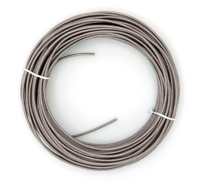 25 Feet (7.5 Meter) - Insulated Solid Copper THHN / THWN Wire - 14 AWG, Wire is Made in the USA, Residential, Commerical, Industrial, Grounding, Electrical rated for 600 Volts - In Grey