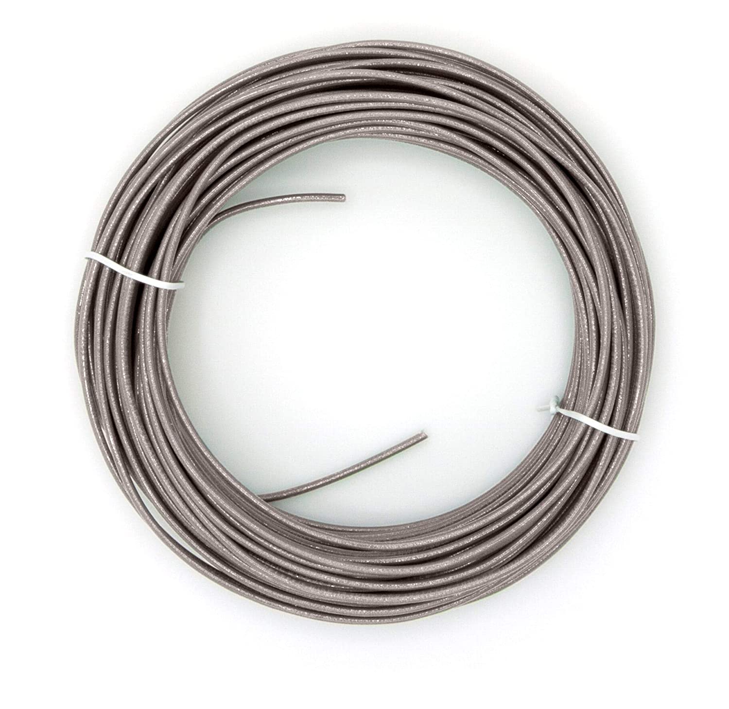 10 Feet (3 Meter) - Insulated Solid Copper THHN / THWN Wire - 10 AWG, Wire is Made in the USA, Residential, Commerical, Industrial, Grounding, Electrical rated for 600 Volts - In Grey
