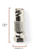 RF (F81) and BNC Coaxial Adapter - BNC Female to Male F81 (F-Pin) Connector, Adapter, Coupler, and Converter - For RG11, RG6, RG59, RG58, SDI, HD SDI, CCTV - 50 Pack
