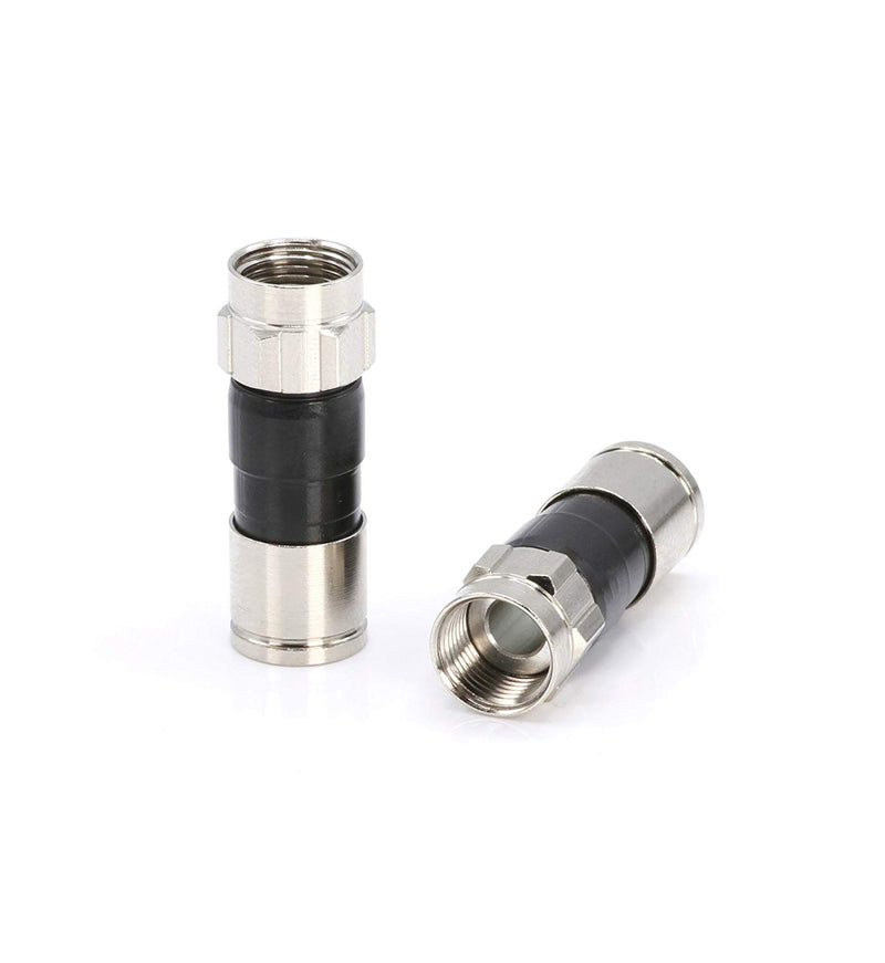RG6 Coaxial Cable Connectors | Coax Compression Fittings w Water Tight – 10 ea