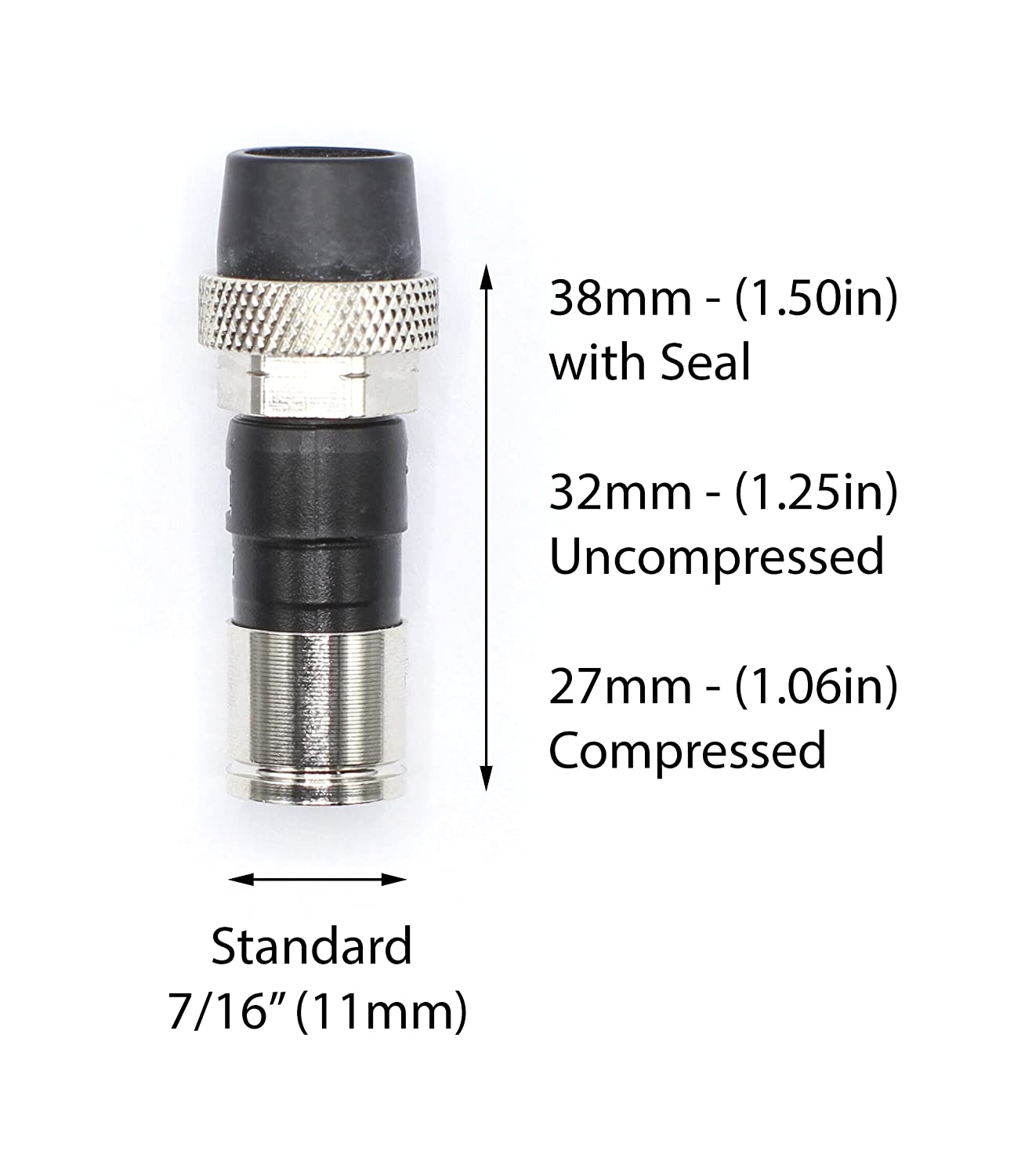 Coaxial Cable Compression Fitting Connector - for RG6 Coax Cable - with Weather Seal O Ring, Weather Boot, and Water Tight Grip (100 Pack)