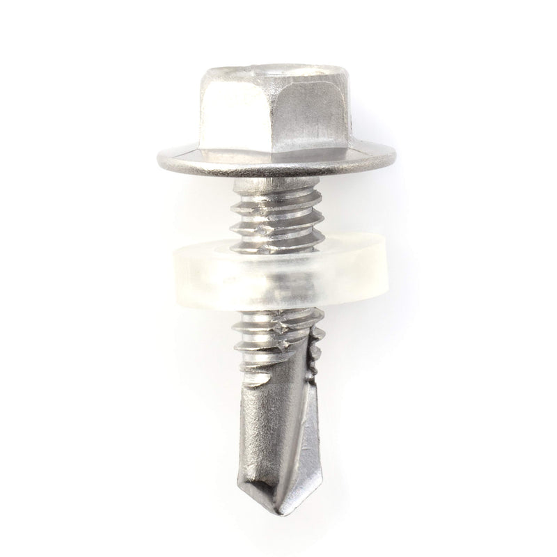 #12 Size, 3/4" Length (19mm) - Self Tapping Screw - Self Drilling Screw - 410 Stainless Steel Screws = Exceptional Wear and Very Corrosion Resistant) - Hex Washer Head - 100pcs