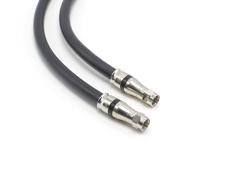100 Feet - RG-11 Coaxial Cable F Type Cable High Definition with RG11 Coax Compression Connectors - (Black)