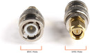 Gold SMA Male to BNC Male Adapter - 4 Pack Coupler - Male to Female Coaxial (RF) Connector, Compatible with RF, SDI, HD-SDI, CCTGV, Camera