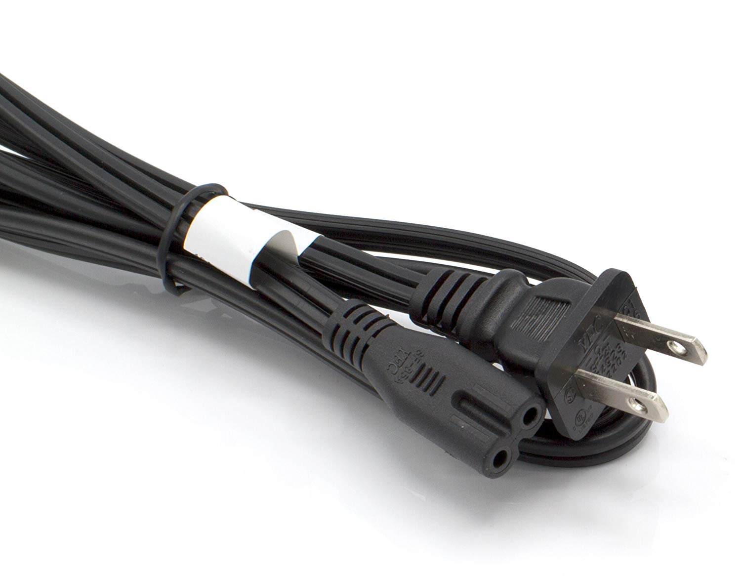 Two Pack of Power Cords - Includes Polarized and Figure 8 - 2 Prong 6ft