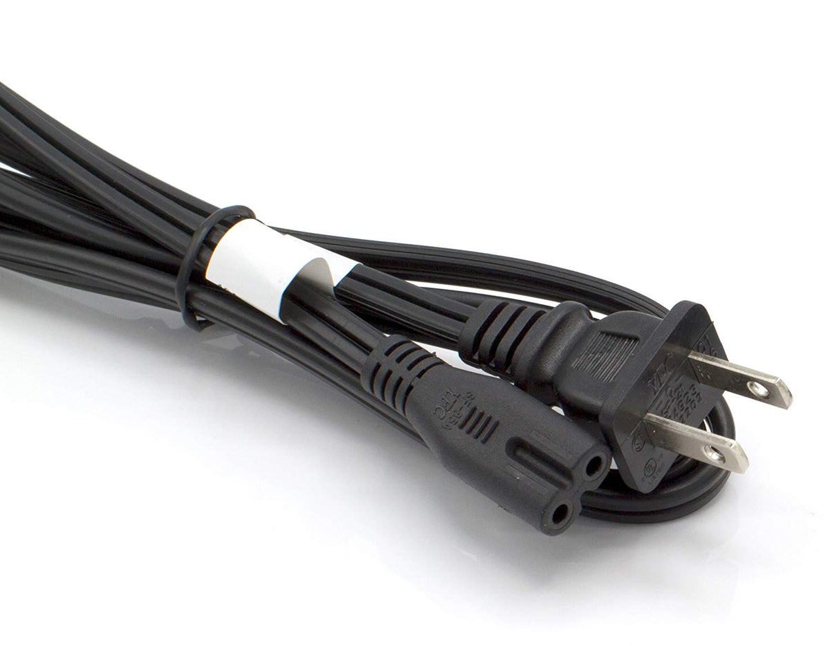Two Pack of Power Cords - Includes Polarized and Figure 8 - 2 Prong 10ft