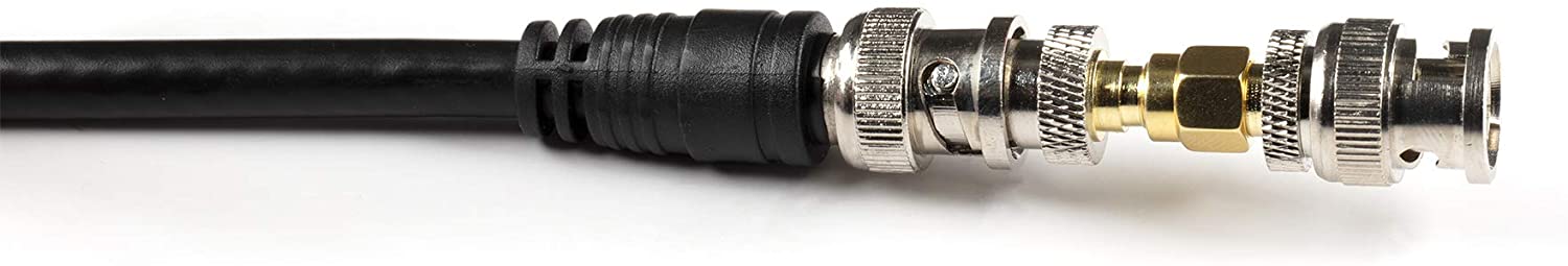 Gold SMA Female to BNC Male Adapter - 25 Pack Coupler - Male to Female Coaxial (RF) Connector, Compatible with RF, SDI, HD-SDI, CCTGV, Camera
