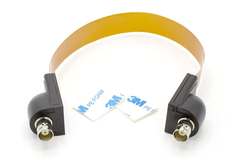 BNC (SDI, HD SDI, 10Base) Flat Wire - Jumper Video Cable - (1 FT)- BNC Female to BNC Female Door and Window Cable Pass Though