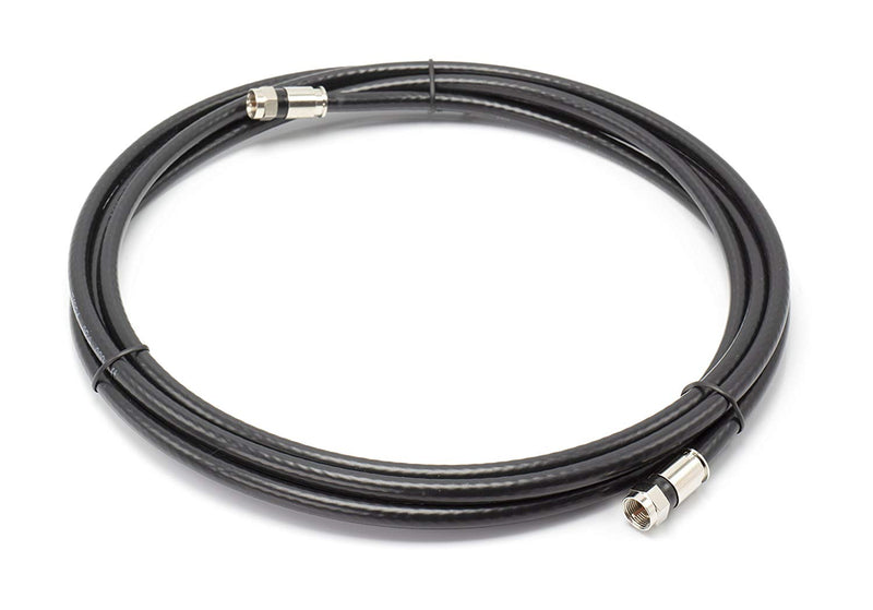 20' Feet, Black RG6 Coaxial Cable (Coax Cable) | Compression Connectors, F81/RF