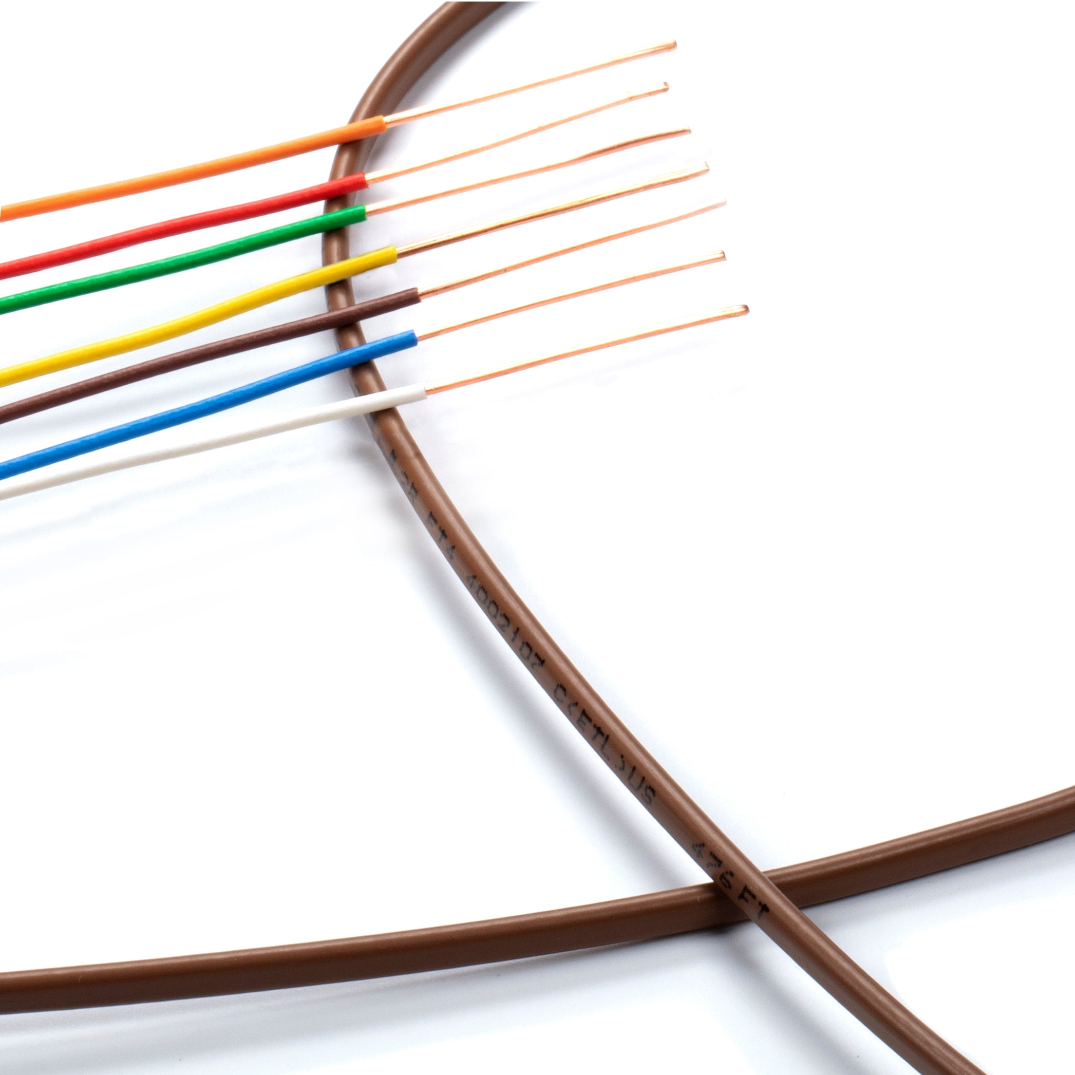 Thermostat Wire 18/7 - Brown - Solid Copper 18 Gauge, 7 Conductor - CL2 (UL Listed) CMR Riser Rated (CL3) - Residential, Commercial and Industrial Rated - 18-7, 75 Feet