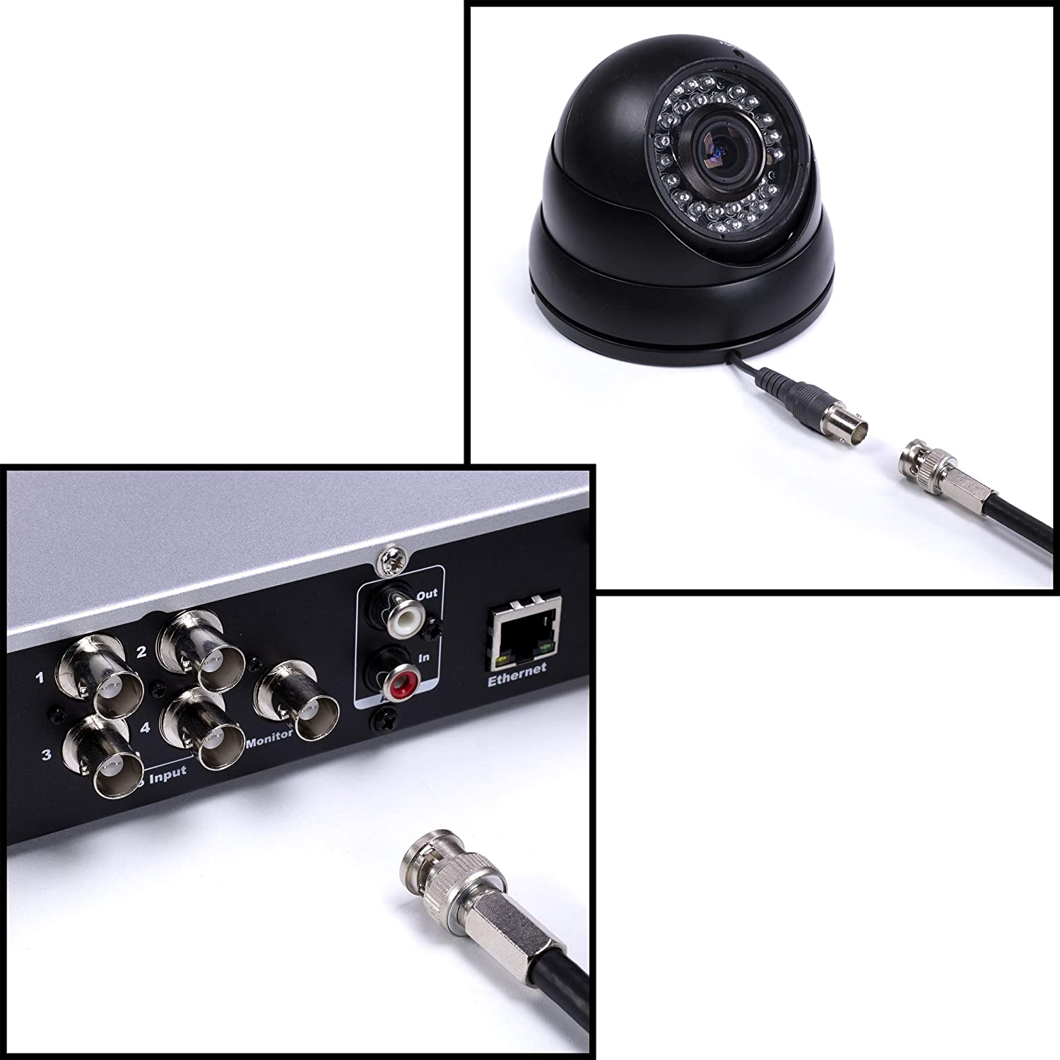 RG59 Coaxial Cable Connector, Screw On (Twist On) - SDI, HD-SDI, CCTV, Security, Video Card, Camera, Solderless - RG59 - Pack of 4