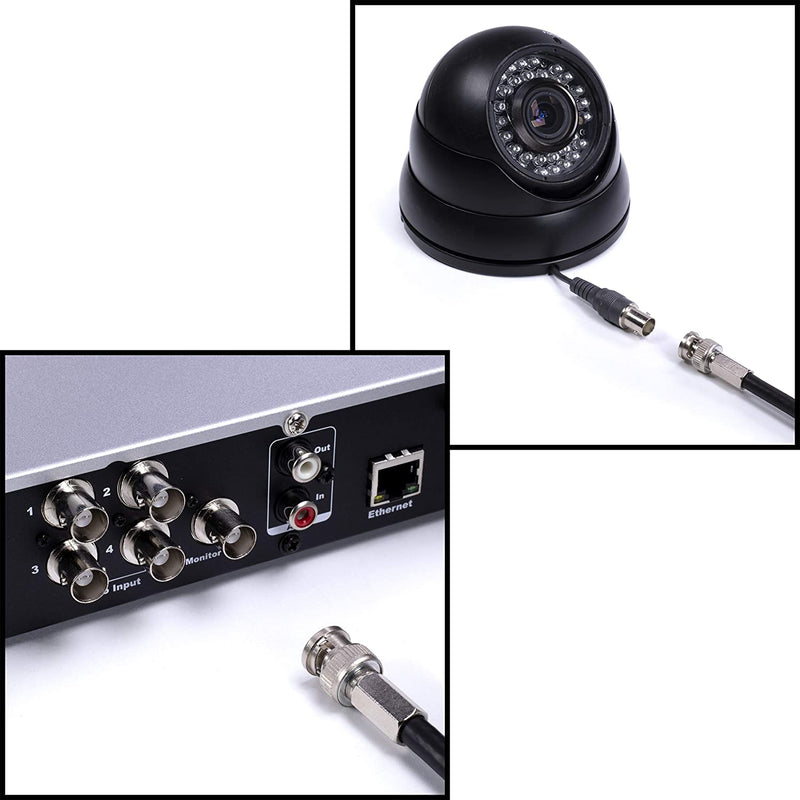 RG6 Coaxial Cable Connector, Screw On (Twist On) - SDI, HD-SDI, CCTV, Security, Video Card, Camera, Solderless - RG6 - Pack of 100