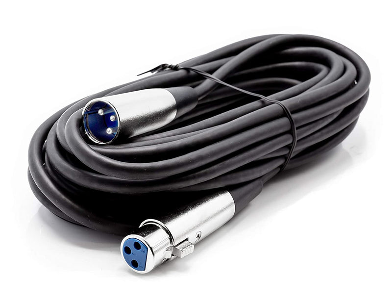 XLR Male to XLR Female Microphone Extension Cable - 6mm Cable with 3P - 3 Pin Connector - For Mixers, Mic, Audio Consoles - Balanced Cable - 28 AWG - 50 Feet