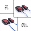 Universal Network Cable Tester Tool, BNC, RJ45, RJ11 (3-in-1) Multi-Tester Black