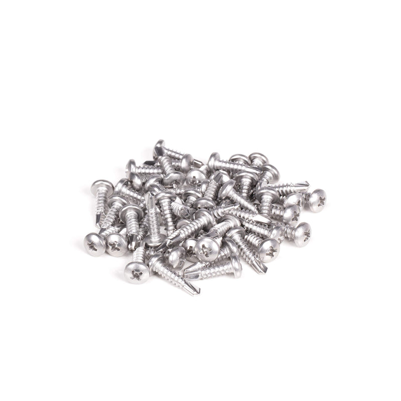 #10 Size, 3/4" Length (19mm) - Self Tapping Screw - Self Drilling Screw - 410 Stainless Steel Screws = Exceptional Wear and Very Corrosion Resistant) - Phillips Pan Head - 100pcs