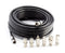 Digital Coaxial Cable Kit with Universal Ends -RG6 Coax Cable and six (6) Piece Adapter Kit includes Male Female RCA BNC F81, and Barrel Connectors - Black, 6 Feet