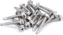 #8 Size, 1" Length (25mm) - Self Tapping Screw -- Self Drilling Screw - 410 Stainless Steel Screws = Exceptional Wear and Very Corrosion Resistant) - Hex and Phillips Head - 100pcs