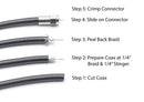 Coaxial Crimp Connector for RG6 Coaxial Cable. Includes O-Ring and Gel for Weather Proofing Seal, Indoor and Outdoor use. Also known as a Radial Compression Connector. Pack of 10