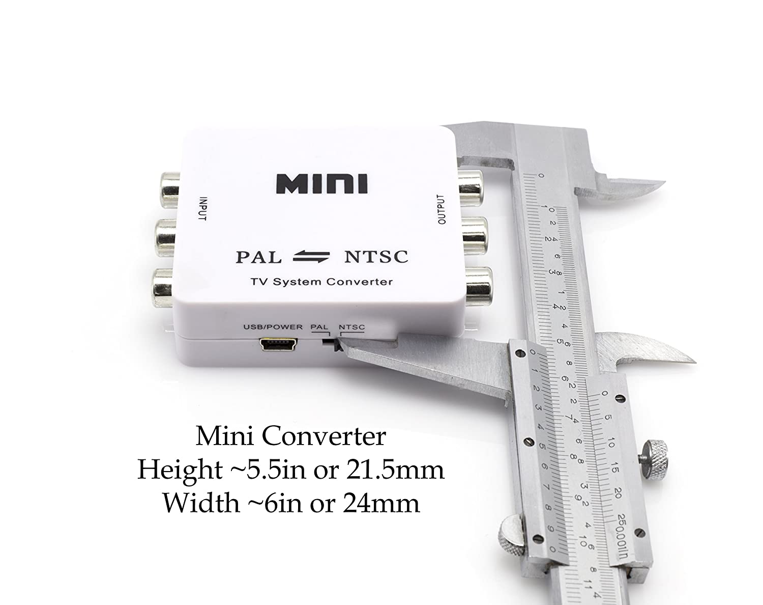 NTSC to PAL Converter Kit - TV Converter from PAL to NTSC - Bi-Directional TV System Converter Adapter with Two RCA Cables - (White) - DOES NOT CONVERT ACTUAL DVD OR VHS, ONLY OUTPUT