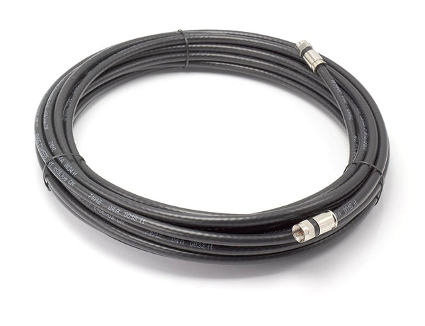 40' Feet, Black RG6 Coaxial Cable (Coax Cable) with Weather Proof Connectors, F81 / RF, Digital Coax - AV, Cable TV, Antenna, and Satellite, CL2 Rated, 40 Foot