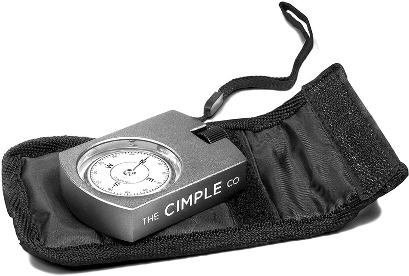 Aluminum Compass with Azimuth Gauge and Portable Bag - Waterproof Navigation Compass for Hiking Camping - High Quality Aluminum - Professional Grade