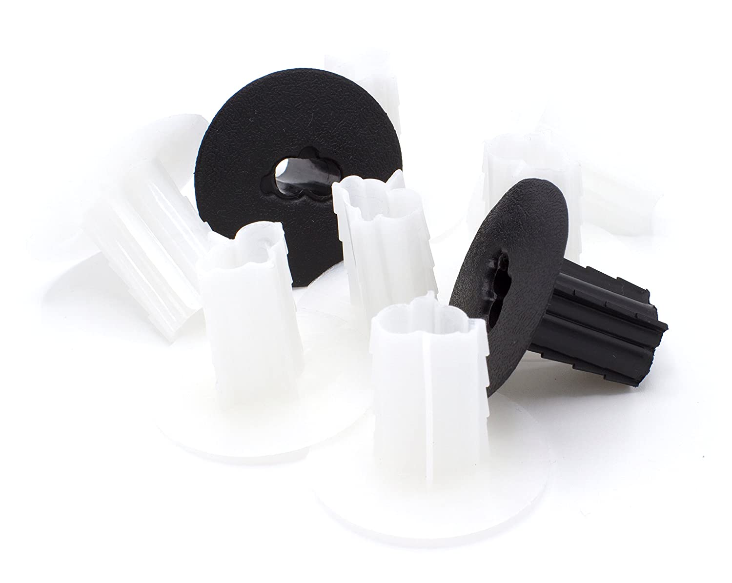 Dual Feed Thru Bushing - (White) RG6 Feed Through Bushing (Grommet) Replaces Wallplates (Wall Plates) For Coax Coaxial Cable, Network Cable, CCTV - Indoor/ Outdoor Rated - 10 Pack