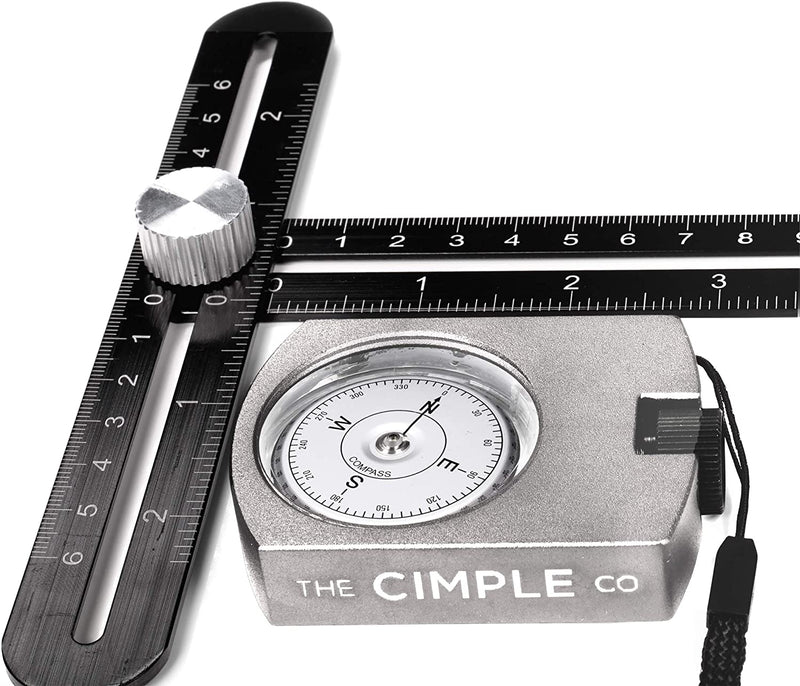 Aluminum Compass with Azimuth Gauge and Portable Bag - Waterproof Navigation Compass for Hiking Camping - High Quality Aluminum - Professional Grade