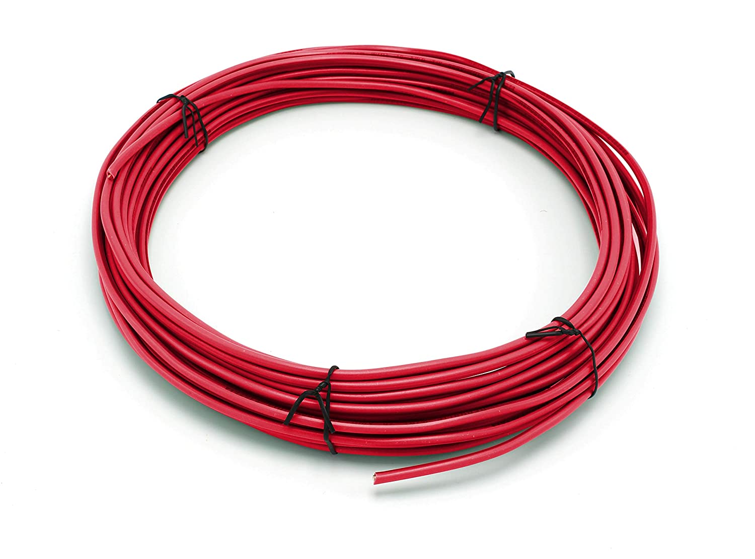 100 Feet (30 Meter) - Insulated Solid Copper THHN / THWN Wire - 14 AWG, Wire is Made in the USA, Residential, Commerical, Industrial, Grounding, Electrical rated for 600 Volts - In Red