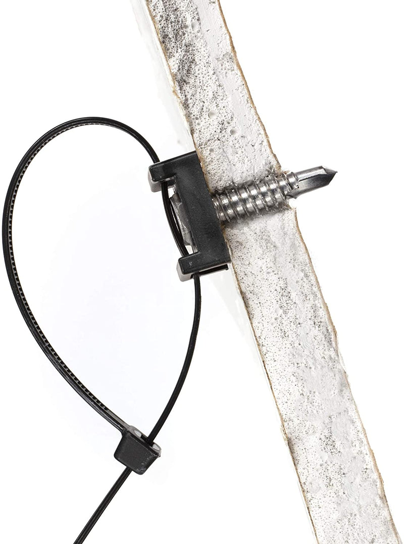 Cable Tie Base Saddle Mount Wire Holder Organizer - Zip Tie Mounting Block - Wire Bundle Tie Mount for Zip Ties Black - 100 Pack