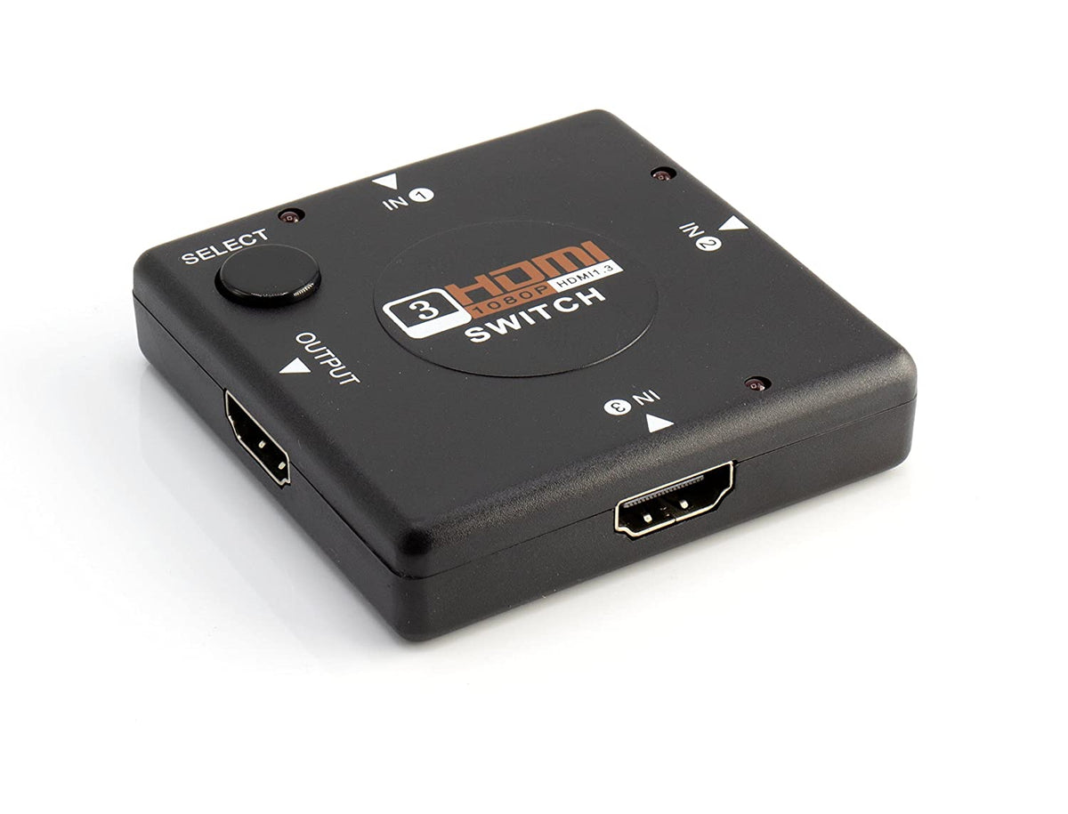 3 Port HDMI Switch Kit - 4K HDMI Switcher with IR Remote and HDMI Cable for 3 in 1 Gaming Console - Supports 4K, 1080P, 3D (Black)