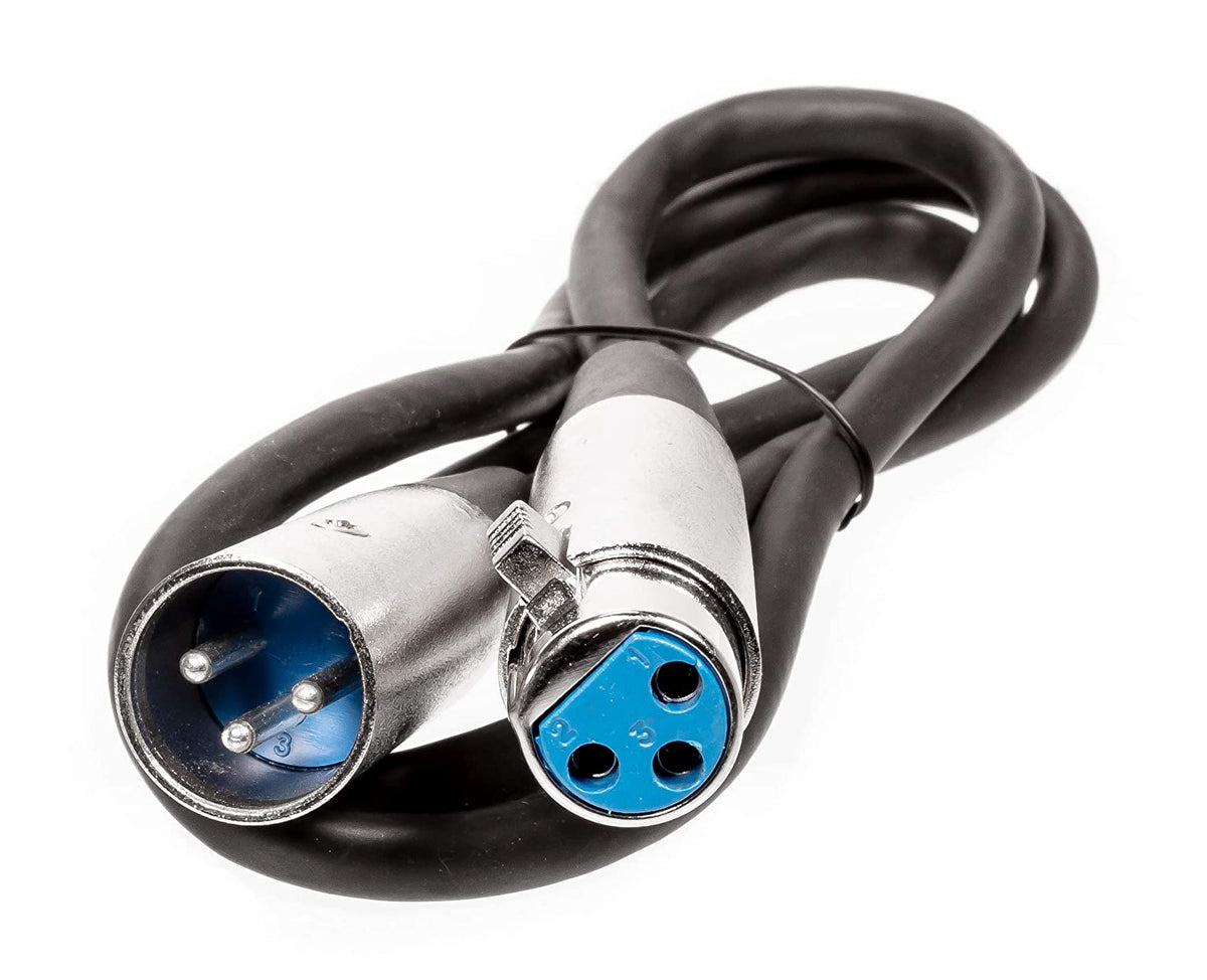 XLR Male to XLR Female Microphone Extension Cable - 6mm Cable with 3P - 3 Pin Connector - For Mixers, Mic, Audio Consoles - Balanced Cable - 28 AWG - 3 Feet, 3 Pack