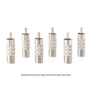 RF (F81) and RCA Coaxial Adapter - RCA Male to Female F81 (F-Pin) Connector, Adapter, Coupler, and Converter - For RG11, RG6, RG59, RG58, SDI, HD SDI, CCTV - 25 Pack