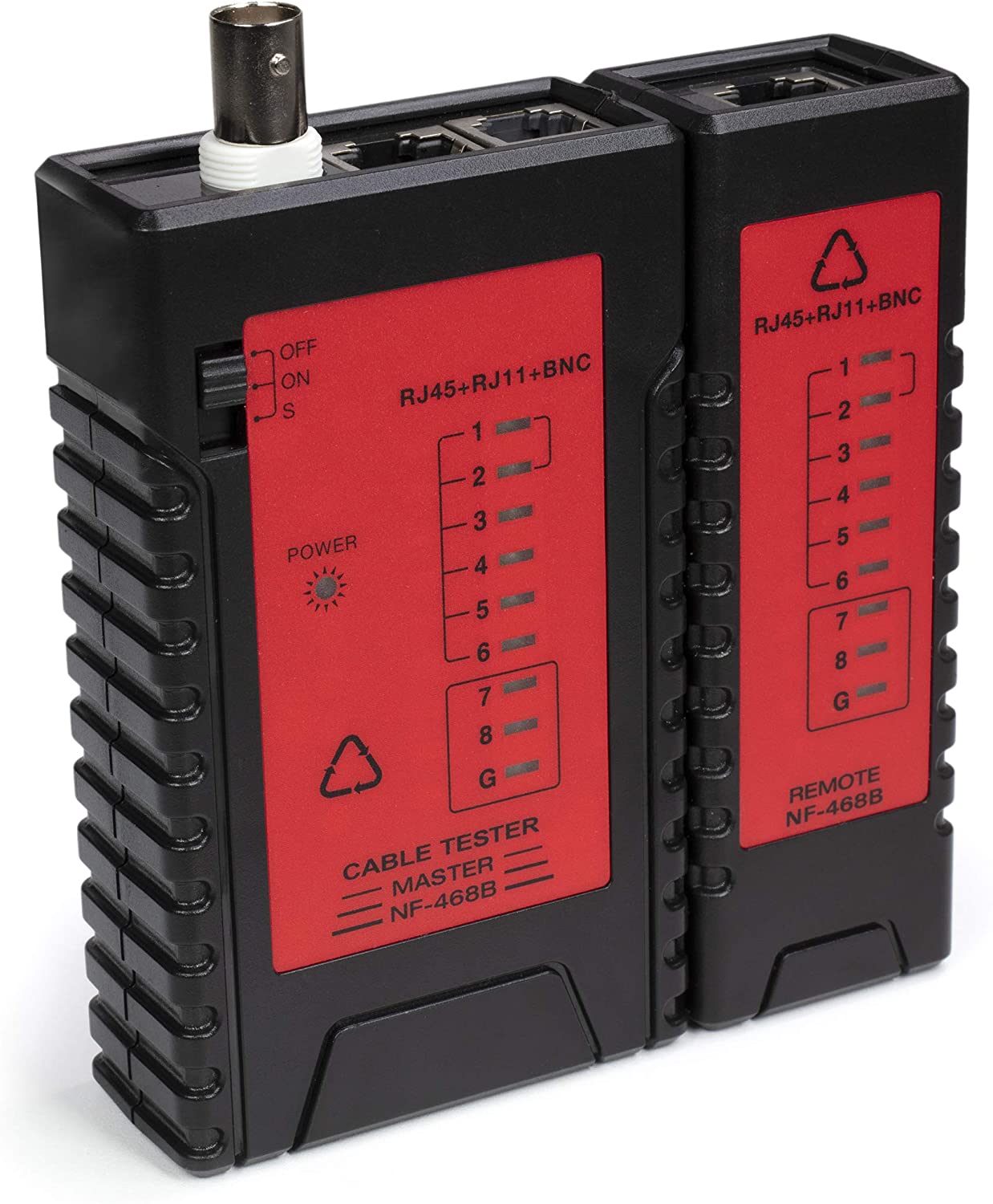 Universal Network Cable Tester Tool, BNC, RJ45, RJ11 (3-in-1) Multi-Tester Black