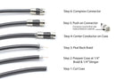 40' Feet, Black RG6 Coaxial Cable (Coax Cable) with Weather Proof Connectors, F81 / RF, Digital Coax - AV, Cable TV, Antenna, and Satellite, CL2 Rated, 40 Foot