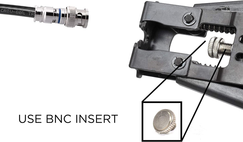 BNC Compression Connector for RG59 Coaxial Cable - Solid Construction with High Grade Metals - Male BNC Connectors for CCTV, SDI, HD-SDI, Siamese, Security Camera - Pack of 100