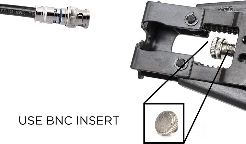 BNC Compression Connector for RG6 Coaxial Cable - Pack of 25 - Solid Construction with High Grade Metals - Male BNC Connectors for CCTV, SDI, HD-SDI, Siamese, Security Camera