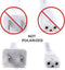 Figure 8 Power Cord (2 Prong) with Copper Wire Core - Non Polarized for Satellite, CATV, Game Systems, and More - NEMA 1-15P to C7 C8 / IEC 320 - UL Listed - White, 4 Feet (1.2 Meter) Power Cable