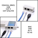 Universal Network Cable Tester Tool - BNC, RJ45, RJ11, USB 4-in-1 Wire Multi-Tester