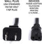 Polarized 2 Prong Power Cord with Copper Wire Core - (Square/Round) for Satellite, CATV, Game Systems, and More -  NEMA 1-15P to C7 C8 / IEC320 - UL Listed - Black, 6 Feet (1.8 Meter) Power Cable