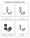Cable Extension Coupler, with Washer and Nut - 25 Pack - Works with Wall plates - Connects Two Coaxial Video Cables, for Coax F81 (female to female) High Quality 3GHz Satellite, CATV