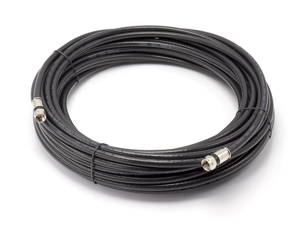 150' Feet, Black RG6 Coaxial Cable (Coax Cable) with Weather Proof Connectors, F81 / RF, Digital Coax - AV, Cable TV, Antenna, and Satellite, CL2 Rated, 150 Foot