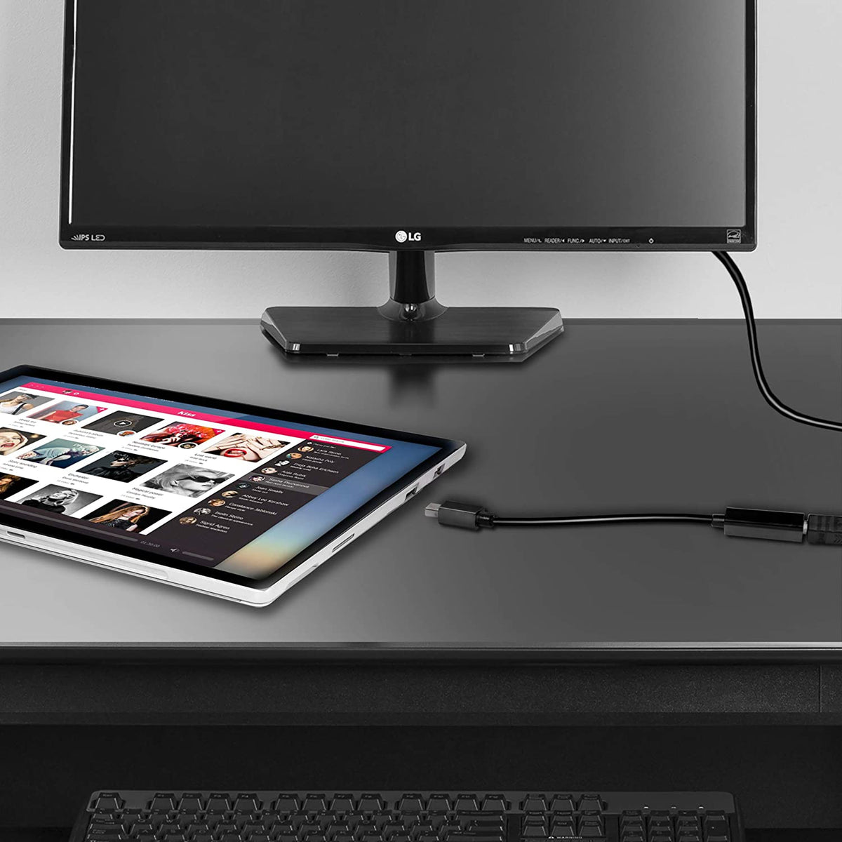 Mini DisplayPort to HDMI Adapter - MiniDP to HDMI - Thunderbolt / MiniDP to HDMI Cable Adapter - Black - with HDMI