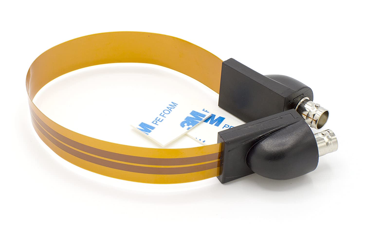 BNC (SDI, HD SDI, 10Base) Flat Wire - Jumper Video Cable - (1 FT)- BNC Female to BNC Female Door and Window Cable Pass Though