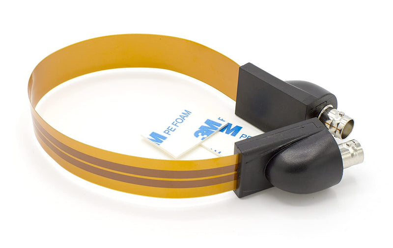 BNC (SDI, HD SDI, 10Base) Flat Wire - Jumper Video Cable - (1 FT)- BNC Female to BNC Female Door and Window Cable Pass Though