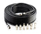 Digital Coaxial Cable Kit with Universal Ends -RG6 Coax Cable and six (6) Piece Adapter Kit includes Male Female RCA BNC F81, and Barrel Connectors - Black, 75 Feet