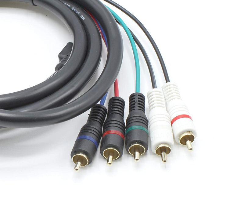 RCA Component Audio Video Cable – Gold Plated Edition | 1 Pack 6 FT | 720p 1080i