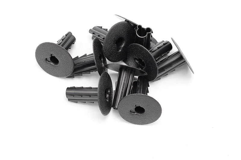 Single Feed Thru Bushing - (Black) RG6 Feed Through Bushing (Grommet) Replaces Wallplates (Wall Plates) For Coax Coaxial Cable, Network Cable, CCTV - Indoor/ Outdoor Rated - 100 Pack