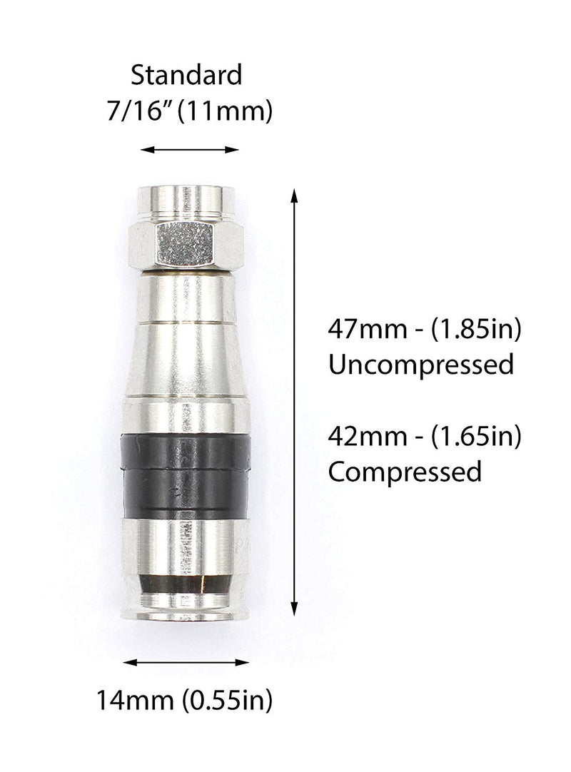 RG11 Coaxial Cable Connectors | Coax Compression Fittings w Water Tight – 100ea