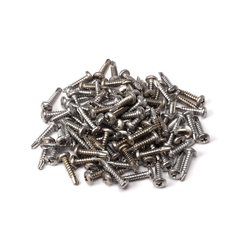 #8 Size, 3/4" Length (19mm) - Self Tapping Screw - Self Drilling Screw - 410 Stainless Steel Screws = Exceptional Wear and Very Corrosion Resistant) - Phillips Pan Head - 100pcs