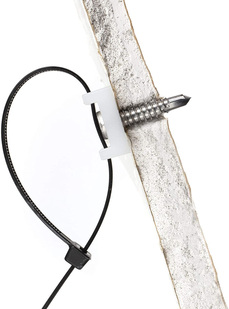 Cable Tie Base Saddle Mount Wire Holder Organizer - Zip Tie Mounting Block - Wire Bundle Tie Mount for Zip Ties White - 10 Pack